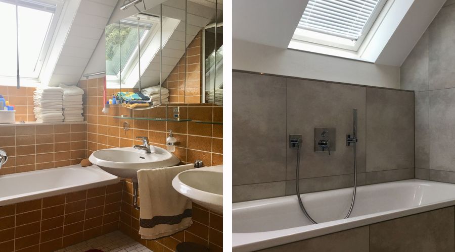 Badezimmer Umbau vorher nachher