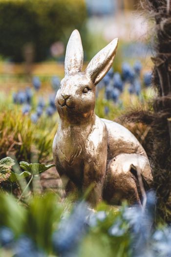 Osterdeko außen Hase Bronze Deko Ostern