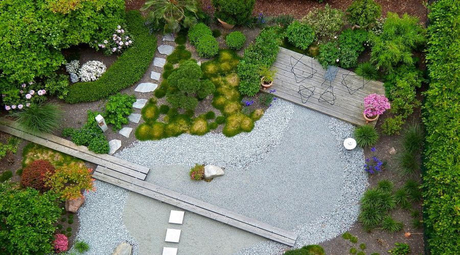 Abwechslungsreich gestalteter Garten