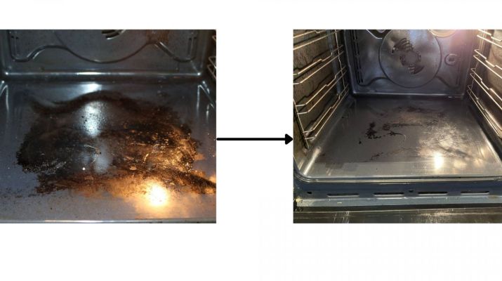 Backofen reinigen mit Zitrone vorher nachher