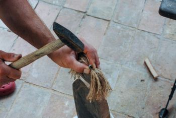 Haare für Engel aus Holz