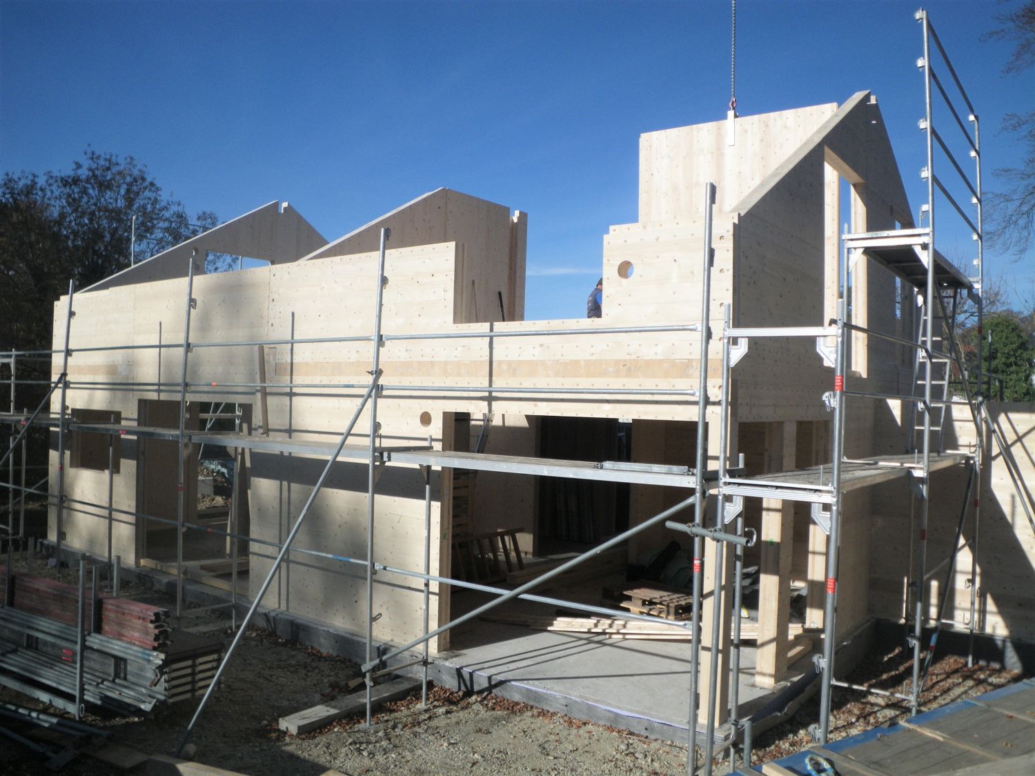 Holzhaus wird gebaut