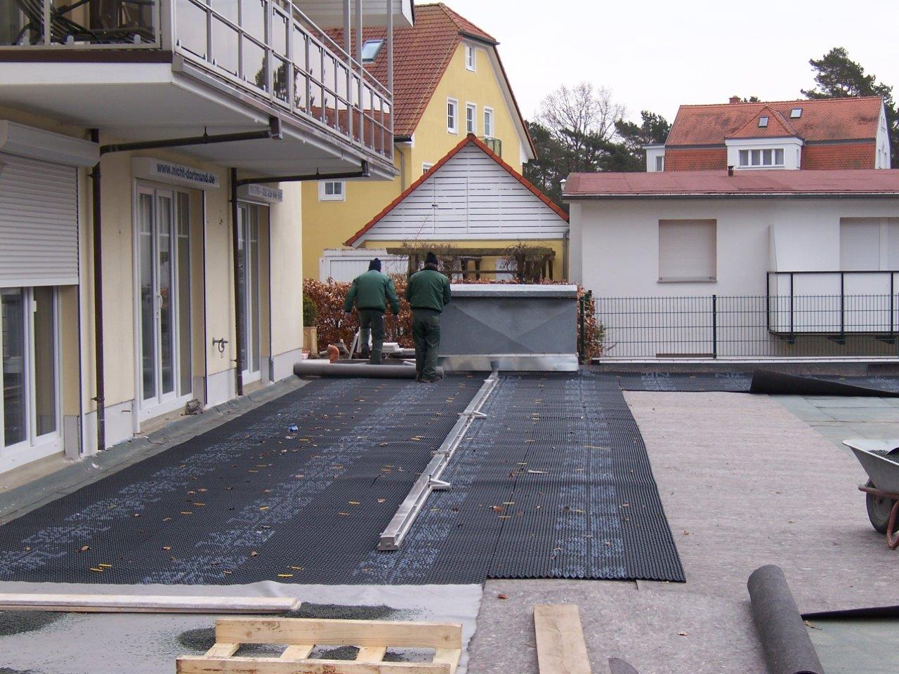 Dachbegrünung Aufbau der Drainage