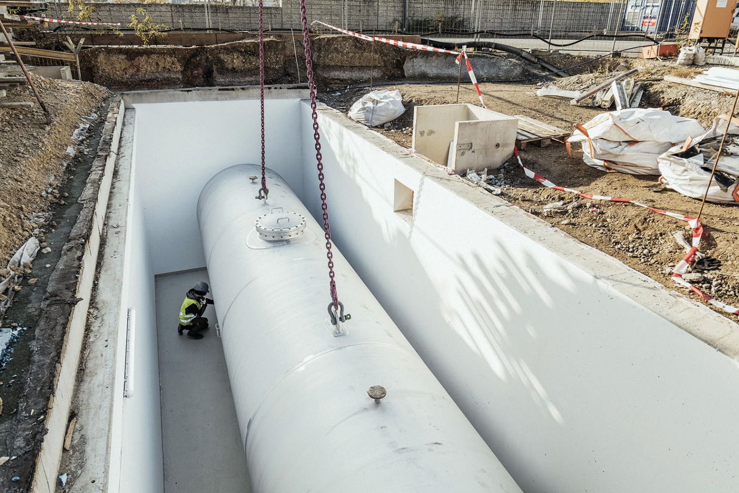 Wasserstoffspeicher in der Energiezentrale des Klimaquartiers