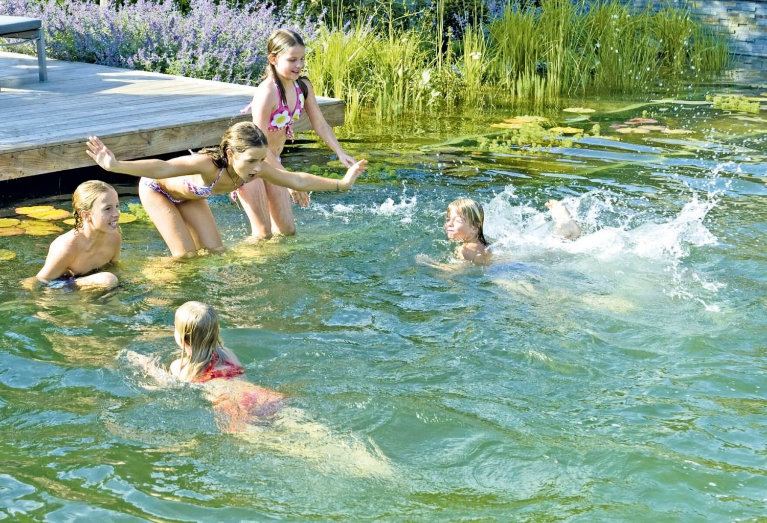 Poolparty im Schwimmteich